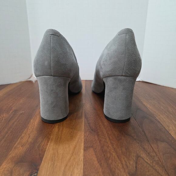 Marc Fisher Clint Gray Suede Block Heels Pointed Toe Suede Size 11 - Picture 4 of 10